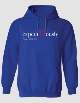 T.I. Expeditiously Royal Blue Hoodie/White-Red Print