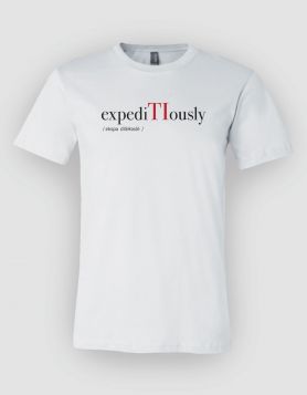  T.I. Expeditiously White Tee/Black-Red Print